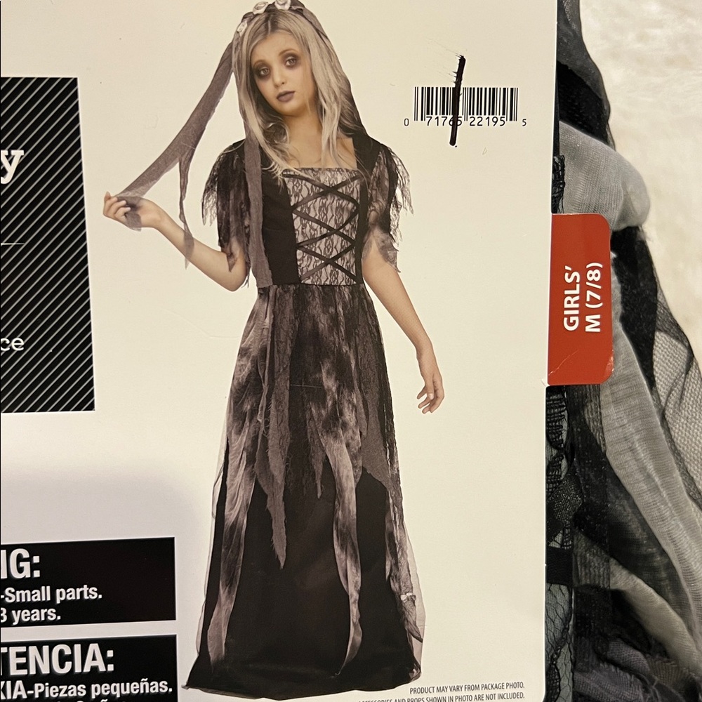 Girls Cemetary Bride Costume medium 7/8